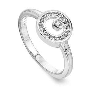 Hot Diamonds Třpytivý stříbrný prsten s diamantem a topazy Orbit DR259 50 mm obraz