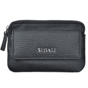 SEGALI Kožená mini peněženka-klíčenka 7483 A black obraz