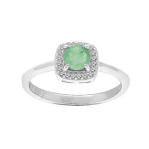 Brilio Silver Půvabný stříbrný prsten se smaragdem R-FS-5658ET 60 mm obraz