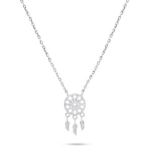 Brilio Silver Módní stříbrný náhrdelník Lapač snů NCL90W obraz
