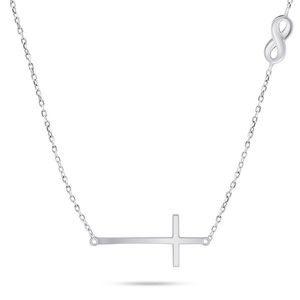 Brilio Silver Dámský stříbrný náhrdelník s křížem NCL89W obraz