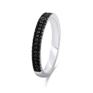 Brilio Silver Třpytivý stříbrný prsten s černými zirkony RI058W 52 mm obraz