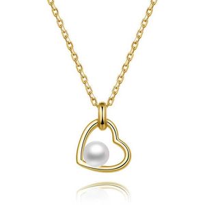 Beneto Pozlacený stříbrný náhrdelník s říční perlou AGS1230/47P-GOLD obraz