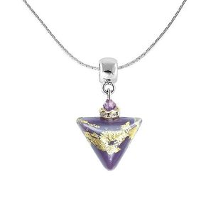 Lampglas Nádherný náhrdelník Purple Triangle s 24karátovým zlatem v perle Lampglas NTA10 obraz