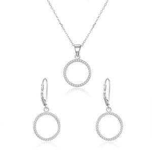 Beneto Stříbrná souprava šperků kruh AGSET66RL (náhrdelník, náušnice) obraz
