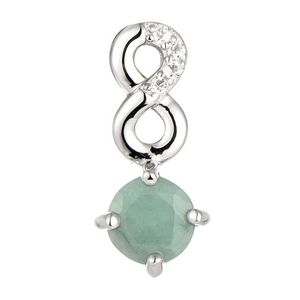 Brilio Silver Nádherný stříbrný náhrdelník se smaragdem SP08339D (řetízek, přívěsek) obraz
