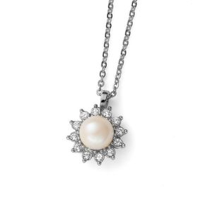 Oliver Weber Půvabný rhodiovaný náhrdelník s perličkou Rush 12265R obraz
