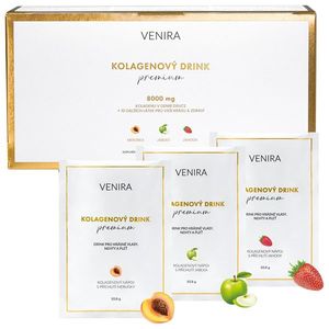 Venira Kolagenový drink pro vlasy, nehty a pleť s příchutí (meruňka, jablko, jahoda) 30 sáčků obraz
