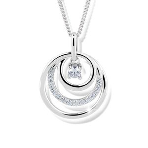 Modesi Překrásný náhrdelník ze stříbra J328CZ-W (řetízek, přívěsek) obraz
