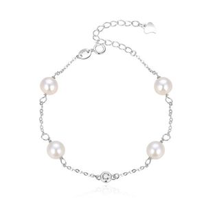 Beneto Elegantní stříbrný náramek s perličkami AGB411/21P obraz