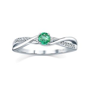 Silvego Stříbrný prsten s pravým přírodním smaragdem JJJR1100ER 54 mm obraz