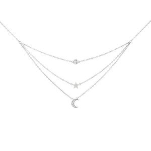Preciosa Trojitý stříbrný náhrdelník s kubickou zirkonií Moon Star 5362 00 obraz