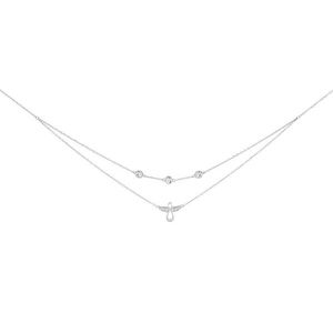 Preciosa Dvojitý stříbrný náhrdelník s kubickou zirkonií Guardian Angel 5365 00 obraz