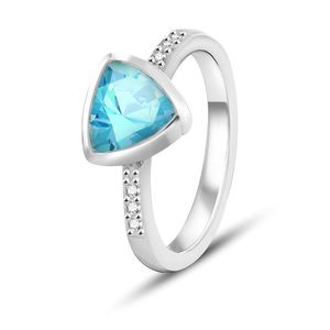 Beneto Exclusive Stříbrný prsten se světle modrým topazem TOPAGG2 50 mm obraz