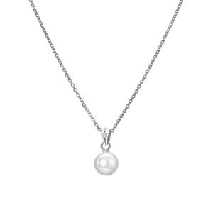 Hot Diamonds Půvabný stříbrný náhrdelník s diamantem a perličkou Diamond Amulets DP895 (řetízek, přívěsek) obraz