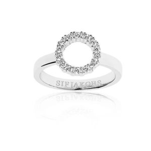 Sif Jakobs Stříbrný minimalistický prsten s kubickými zirkony Biella SJ-R337-CZ 50 mm obraz