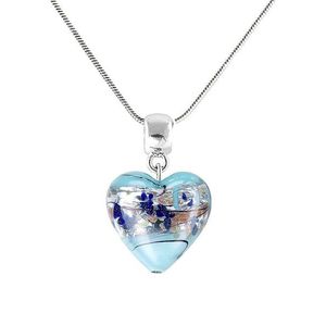 Lampglas Půvabný náhrdelník Ice Heart s ryzím stříbrem v perle Lampglas NLH29 obraz