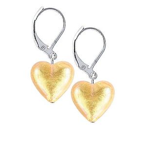 Lampglas Zářivé náušnice Golden Heart s 24karátovým zlatem v perlách Lampglas ELH24 obraz