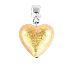 Lampglas Zářivý přívěsek Golden Heart s 24karátovým zlatem v perle Lampglas S24 obraz
