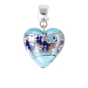 Lampglas Půvabný přívěsek Ice Heart s ryzím stříbrem v perle Lampglas S29 obraz