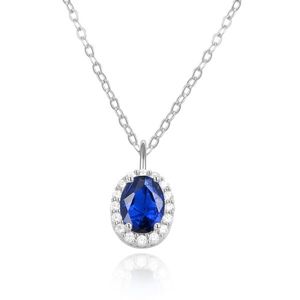 Beneto Půvabný stříbrný náhrdelník se zirkony á la Kate Middleton AGS852/47 (řetízek, přívěsek) obraz