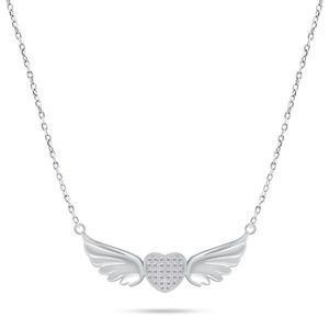 Brilio Silver Romantický stříbrný náhrdelník srdce s křídly NCL85W obraz