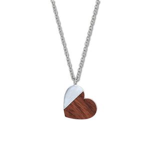 CRYSTalp Romantický ocelový náhrdelník Wooden Heart 30450.W1.E obraz
