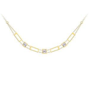 Preciosa Luxusní pozlacený náhrdelník Straight s čirým křišťálem Preciosa 7390Y00 obraz