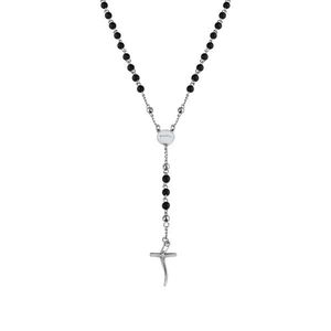 BREIL Nadčasový korálkový náhrdelník s křížkem Code TJ2990 obraz