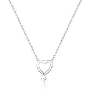 JVD Zamilovaný stříbrný náhrdelník Srdce SVLN0391X61BI45 obraz