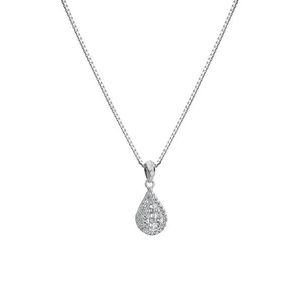 Hot Diamonds Elegantní stříbrný náhrdelník s diamantem a topazy Glimmer DP913 (řetízek, přívěsek) obraz