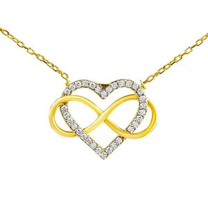 Silvego Stříbrný/pozlacený náhrdelník Belisa srdce a Infinity s Brilliance Zirconia PRGPK0068N obraz