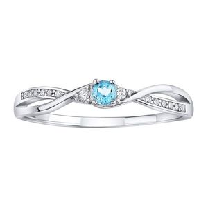 Silvego Stříbrný prsten s modrým Topazem a Brilliance Zirconia JJJR1100TS 60 mm obraz