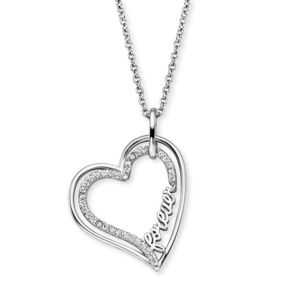 Engelsrufer Romantický stříbrný náhrdelník se srdíčkem ERN-FOREVER-ZI (řetízek, přívěsek) obraz