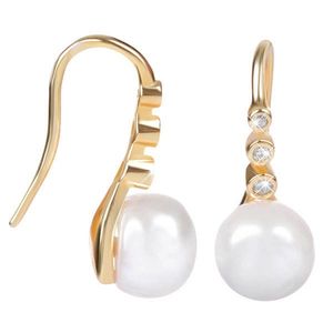 JwL Luxury Pearls Zlacené stříbrné visací náušnice s pravou perlou JL0411 obraz