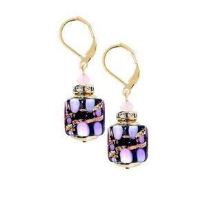 Lampglas Romantické náušnice Sakura Cubes s 24karátovým zlatem v perlách Lampglas ECU46 obraz