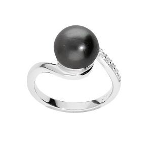 Brilio Silver Elegantní stříbrný prsten s pravou tahitskou perlou TA/SR05575A 52 mm obraz