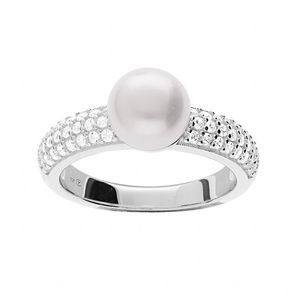 Brilio Silver Jedinečný stříbrný prsten s pravou perlou SR06005A 54 mm obraz