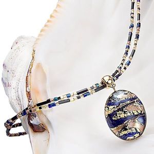 Lampglas Úžasný dámský náhrdelník Egyptian Queen s perlou Lampglas s 24karátovým zlatem NP28 obraz