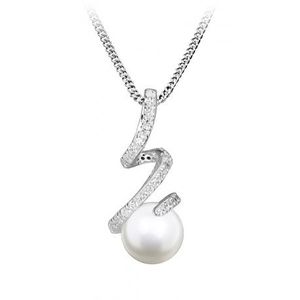 Silver Cat Okouzlující náhrdelník se zirkony a perlou SC494 (řetízek, přívěsek) obraz