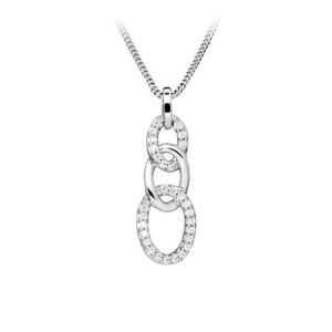 Silver Cat Elegantní stříbrný náhrdelník s kubickými zirkony SC479 (řetízek, přívěsek) obraz
