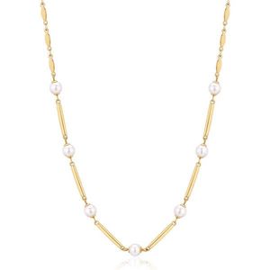 Brosway Elegantní pozlacený náhrdelník s perlami Affinity BFF161 obraz