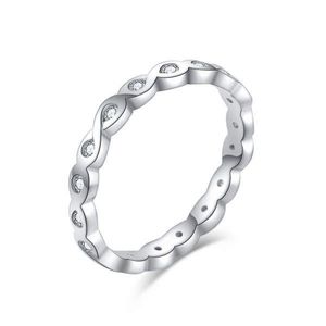 MOISS Elegantní stříbrný prsten s čirými zirkony R00019 52 mm obraz
