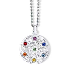 CRYSTalp Stylový náhrdelník s krystaly Chakra Flower 30091.MLT.R obraz