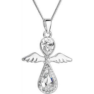 Evolution Group Něžný stříbrný náhrdelník Anděl s krystaly Swarovski 32072.1 (řetízek, přívěsek) obraz