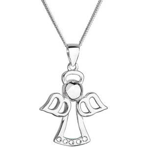 Evolution Group Krásný stříbrný náhrdelník Andělíček s krystaly Swarovski 32076.1 (řetízek, přívěsek) obraz