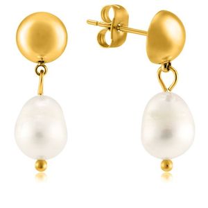 Troli Elegantní pozlacené náušnice s pravými perlami VAAJDE201330G obraz