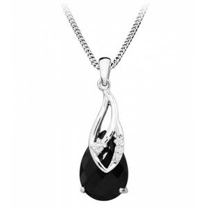 Silver Cat Elegantní náhrdelník s černým zirkonem SC387 obraz
