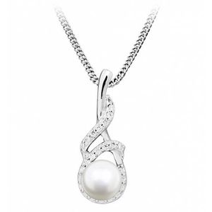 Silver Cat Něžný náhrdelník s perlou a zirkony SC413 obraz
