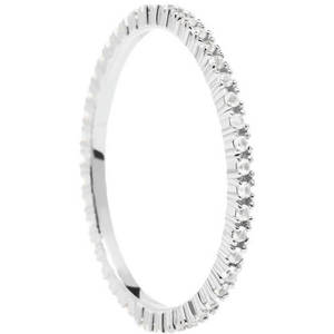 PDPAOLA Minimalistický prsten ze stříbra s třpytivými zirkony White Essential Silver AN02-347 50 mm obraz